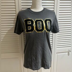 Halloween BOO Gray Tshirt Size Small